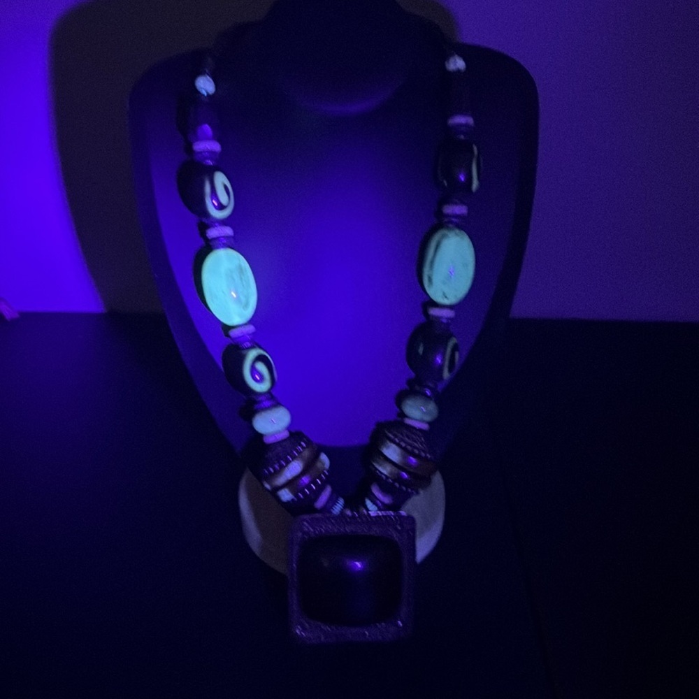 Unique Chunky Beaded Artisan Statement Necklace - image 7